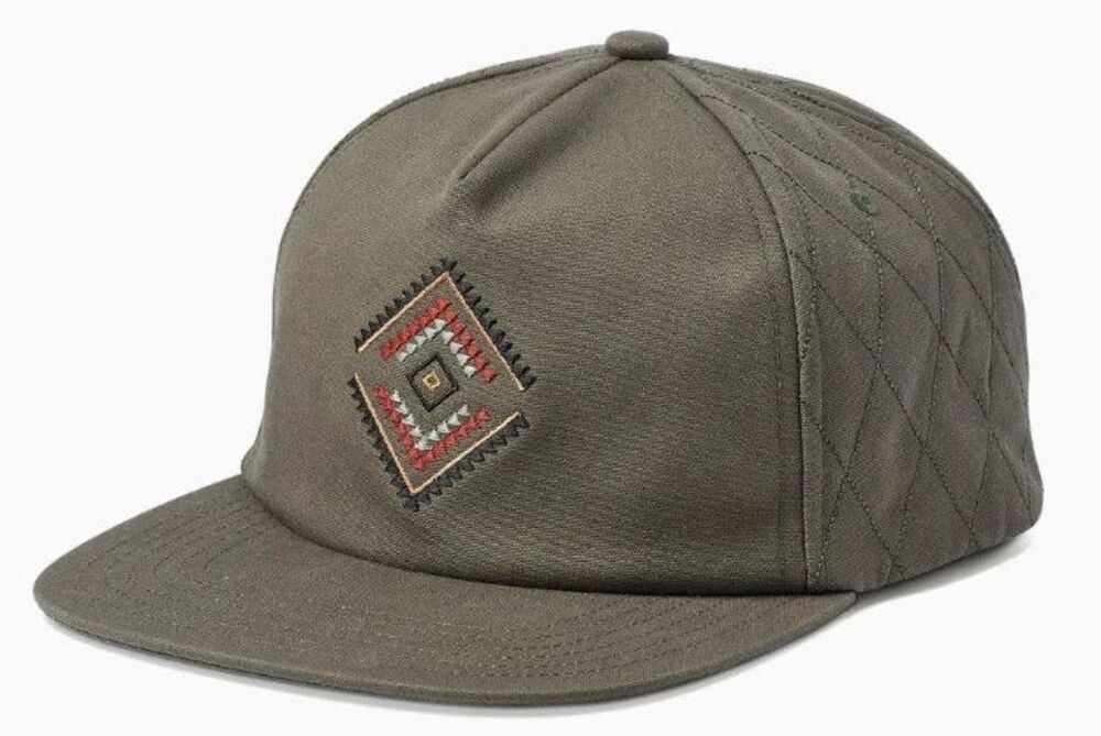 ROARK Revival Manawa Tapu 5 Panel Hat Cap Brown Snapback Flat Visor Embroidered